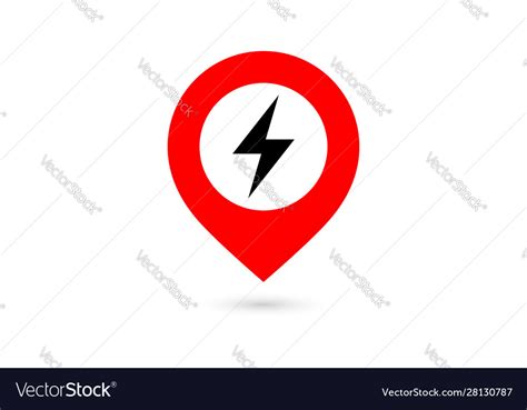 Electric Car Charge Station Map Pointer Pin Vector Image