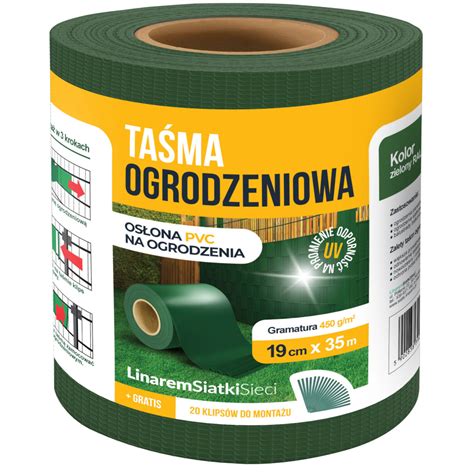 TAŚMA OGRODZENIOWA OSŁONA PANELI 19x35 ZIELONA UV 5902838390375