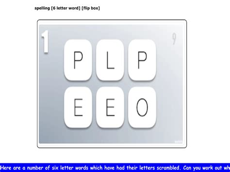 Spelling [scrambled Words] [6 Letter Words] [flip Boxes Pictures] Teaching Resources