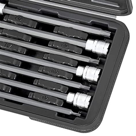 CARBYNE Torx Extra Long Hex Bit Socket Set 7 Pieces T 10 To T 40