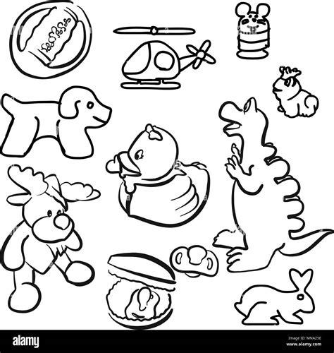 Cartoon Children Toys Outline Black And White Stock Photos And Images Alamy