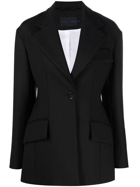 Proenza Schouler Wide Lapels Fitted Blazer Farfetch