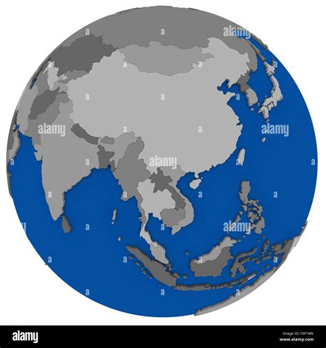 Mapa Político De Asia Sudoriental En El Globo La Ilustración Aislada Sobre Fondo Blanco