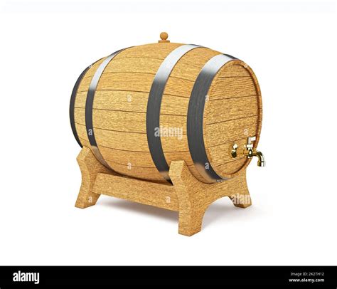 Wooden Barrel Isolated On White Stock Photo Alamy