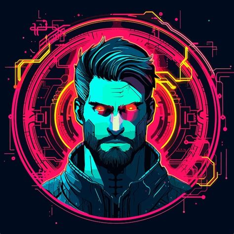 Premium Vector Cyberpunk Man Icon Vector