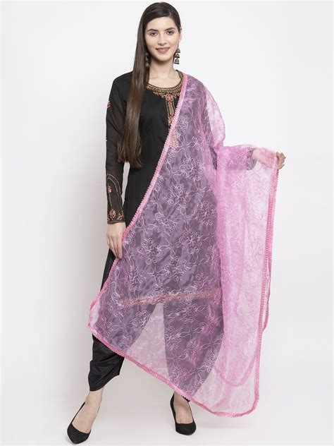 Buy Mf Women Purple Embroidered Dupatta Dupatta For Women 11544324