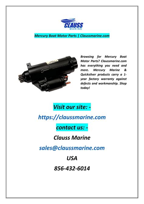 Mercury Boat Motor Parts | Claussmarine.com by Clauss Marine - Issuu