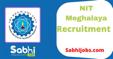 NIT Meghalaya Jobs Notification 2024 Apply Offline For 1 Junior