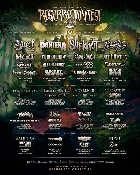 Resurrection Fest Cierra Su Cartel De Y Anuncia Su Distribuci N