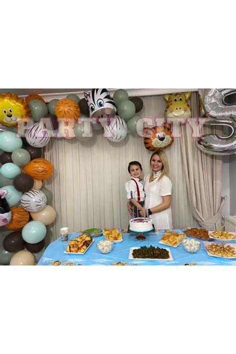 Party City Safari Balon Zinciri Doğum Günü Konsepti Balon Seti 1 Adet