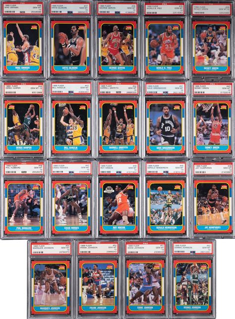 1986 1987 Fleer Basketball PSA GEM MINT 10 Complete Set Minus One 131