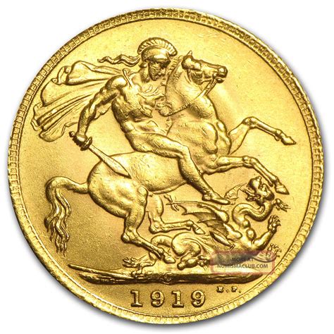 1919 - C Canada Gold Sovereign Coin - George V - Brilliant Uncirculated - Sku 49454