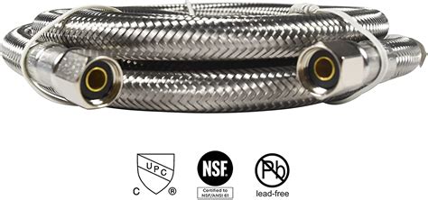 Hqrp Universal Premium Braided Stainless Steel Refrigeratorice Maker