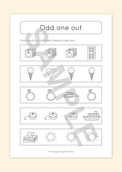 Odd One Out Game Printable