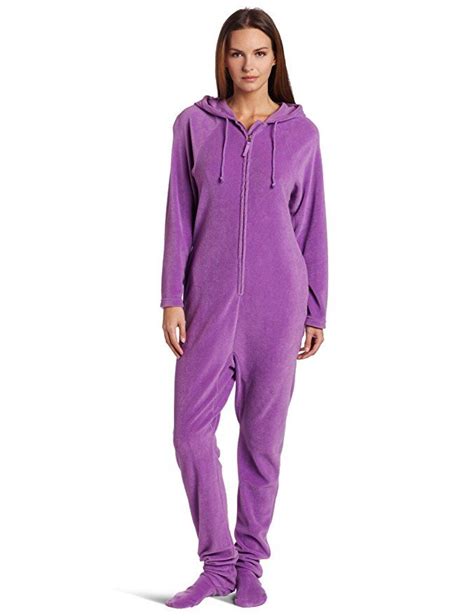 Casual Moments Women S One Piece Footed Pajama Womens Onesie One Piece For Women Pyjamas Womens