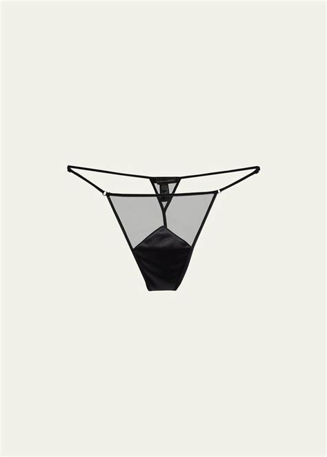 Kiki De Montparnasse Peep Show Mesh And Silk G String Shopstyle Thongs