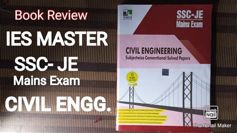 Ies Master Ssc Je Mains Exam Civil Engineering Book Review Best