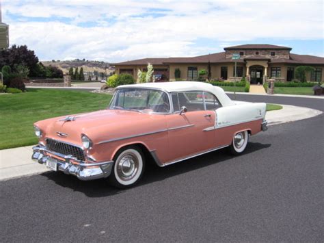 1955 Chevy Bel Air Convertible Salmonandcream White Top Drives And Rides Great Classic Chevrolet