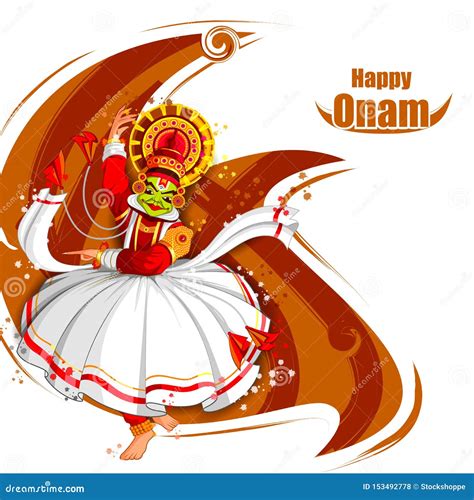 Vector Illustration Of Happy Onam Festival Background Of Kerala Stock