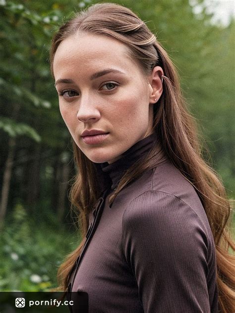 Tanned Outdoors Swedish Athletic Hourglass Wavy Brunette Realistic