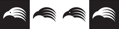 Black And White Logo With The Head Of An Eagle A Bird Of Prey Vector ...