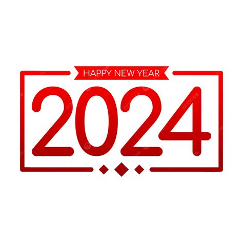 Texto Rojo De Feliz Año Nuevo 2024 Vector Png Dibujos 2024 Año Rojo Png Y Vector Para