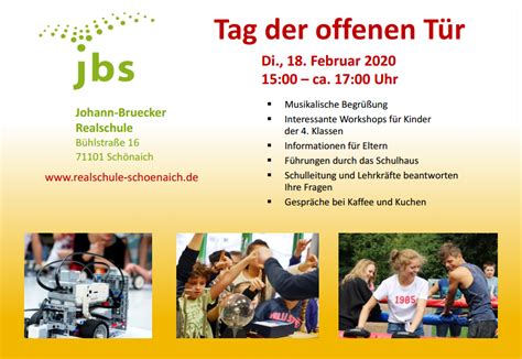 Herzliche Einladung zum Tag der offenen Tür am 18 02 2020 Johann