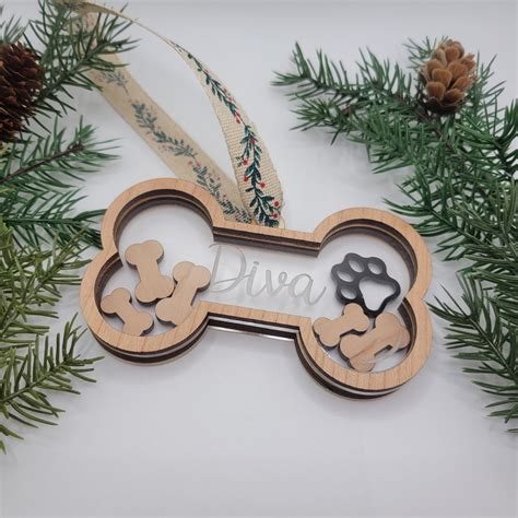 Dog Bone Christmas Ornament Svg File 4 Layers Ready For Etsy