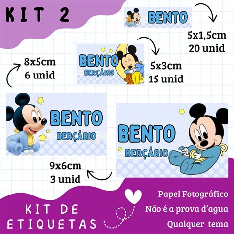 Kit Etiqueta Escolar Personalizada Mickey Baby Disney Elo