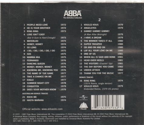 Abba The Definitive Collection Cd Ebay