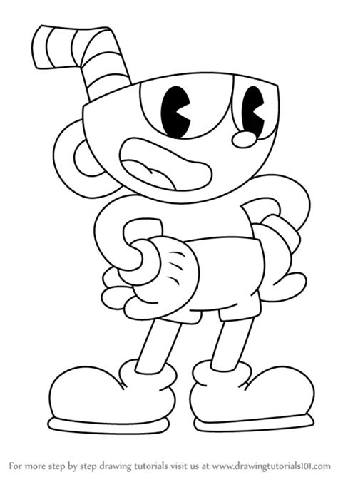 How To Draw Cuphead From Cuphead Cuphead Step By Step