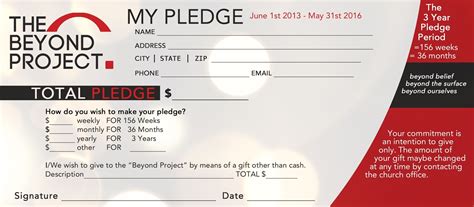 Church Pledge Card Template Business Template