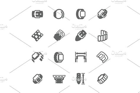 Simple Watch Band Icons Icons Creative Market