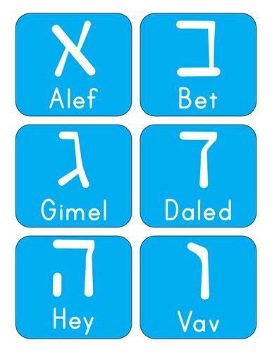 Hebrew Alphabet Letters Flashcards | Teaching Resources