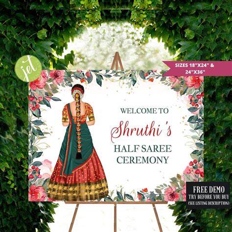 Buy Half Saree Ceremony Sign Half Saree Welcome Sign South Indian