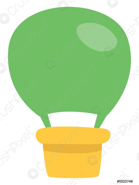 Green Hot Air Balloon Illustration Vector On A White Background