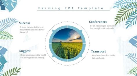 Farming Powerpoint Templates Blue Border Frames Green Nature