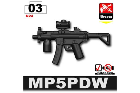Автомат MP5 PDW черного цвета - оружие Сидан БрикАрмс для минифигурок ...