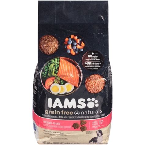 Iams Grain Free Naturals with Salmon + Red Lentil Adult 1+ Years Dog Food (4 lb) - Instacart