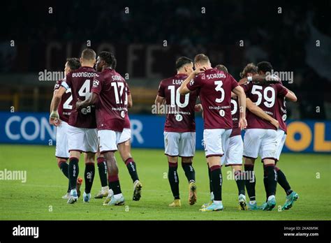 Aleksey Miranchuk Of Torino Fc Celebrating With Tema Mates After A Goal