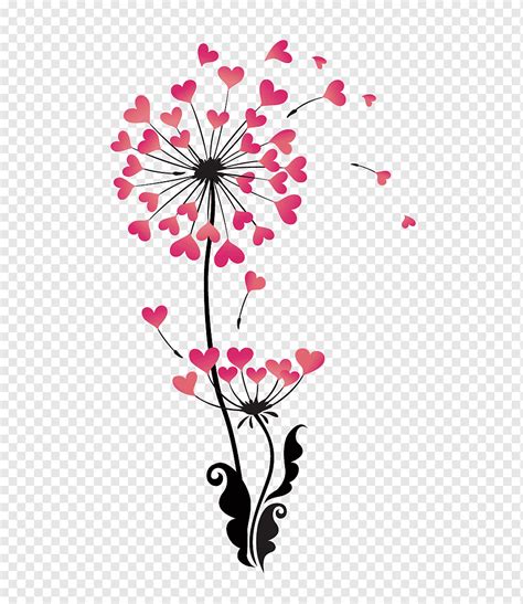 Dandelion Graphy Heart Shaped Dandelion Flower Arranging Heart