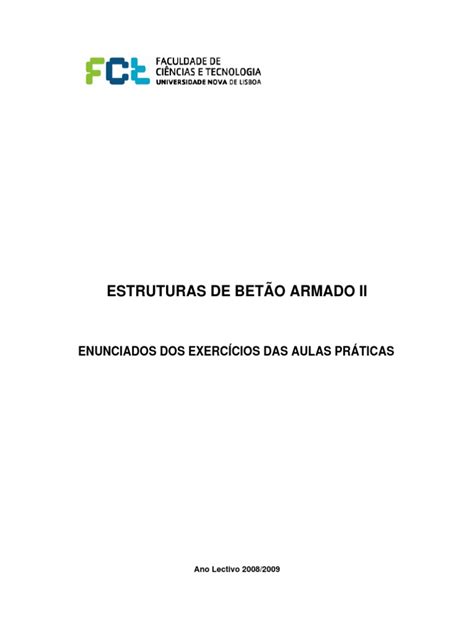 PDF Estruturas de Betão 2 Exercicios FCTUNL DOKUMEN TIPS