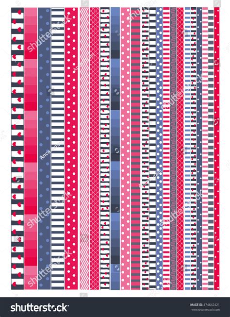 Washi Tapeprintable Washi Tape Plannersagendasbullet Journalsetc Stock