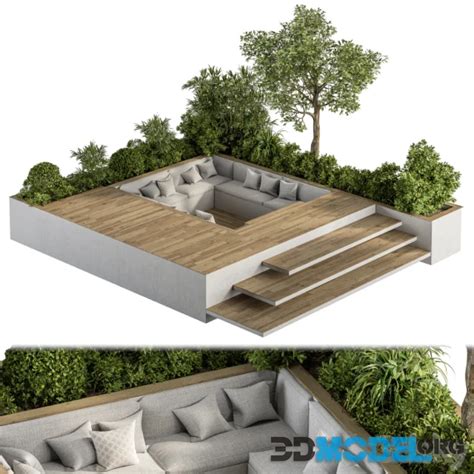 3D Model Roof Garden And Landscape Furniture Set 37