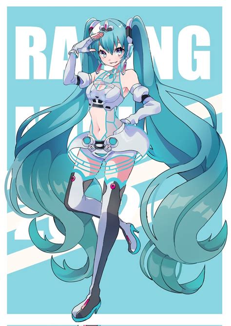 Hatsune Miku Racing Miku And Racing Miku Vocaloid And 1 More Drawn