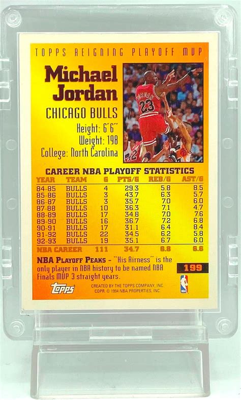 Topps Gold Reigning Playoff Mvp Michael Jordan