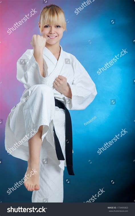 Karate Girl Black Belt Posing Stock Photo 173495063 Shutterstock