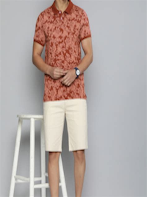 Buy Mast And Harbour Men Pure Cotton Floral Printed Polo Collar T Shirt