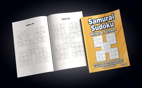 Samurai Sudoku Rätsel 1000 überlappende Sudoku in Mittel Schwer in