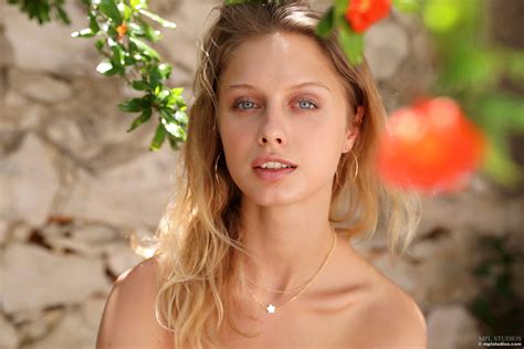 Clarice A Blonde Women Outdoors Model Looking At Viewer Blue Eyes